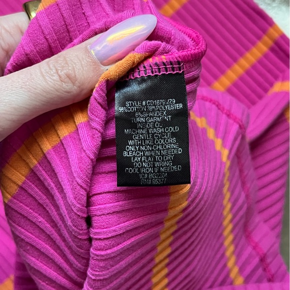 SUMMER SALE: SANCTUARY SIZE SMALL Orange and Pink Striped Knit Mini Dress - Picture 4 of 5